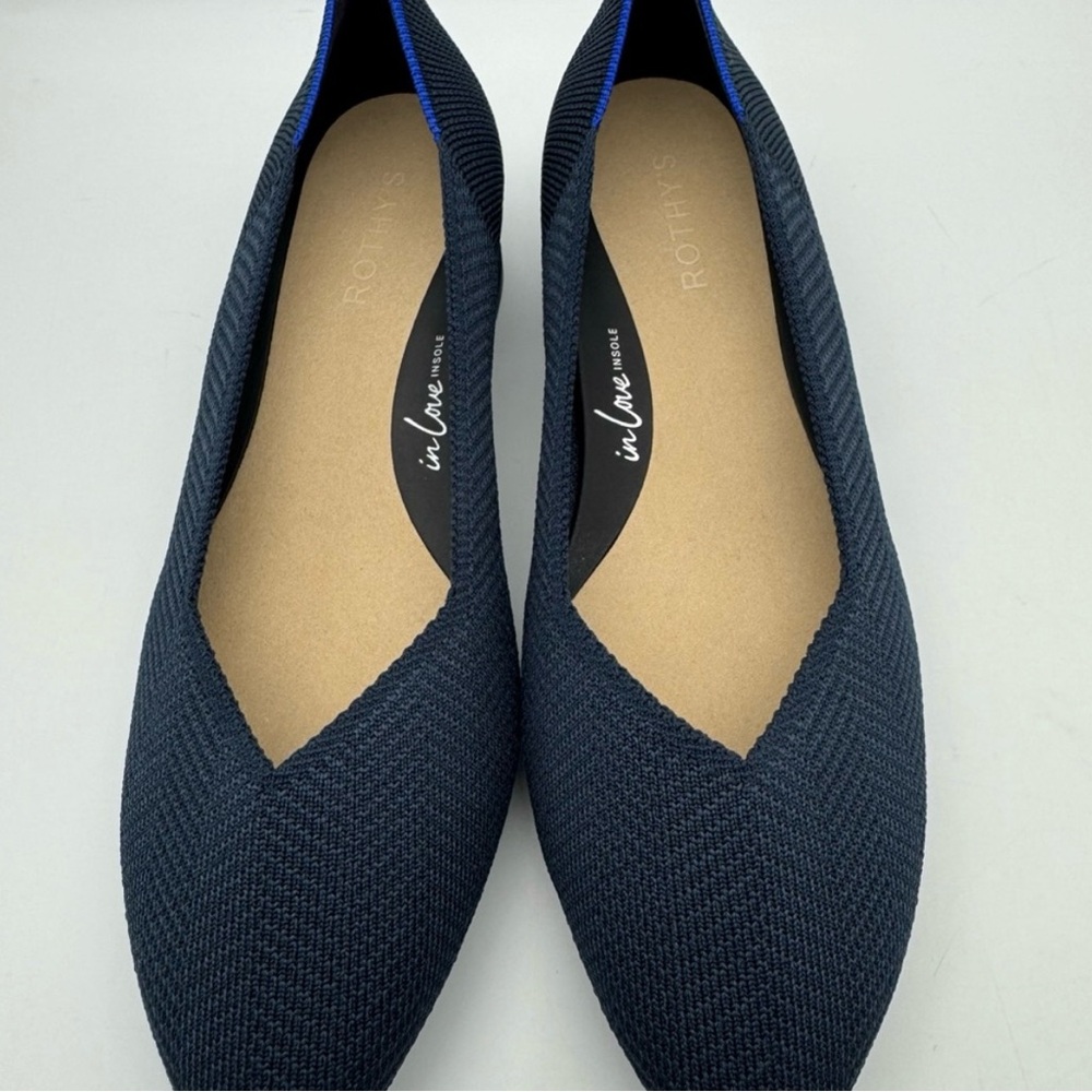 Rothy’s The High Point – Navy Herringbone – Women’s Size 8